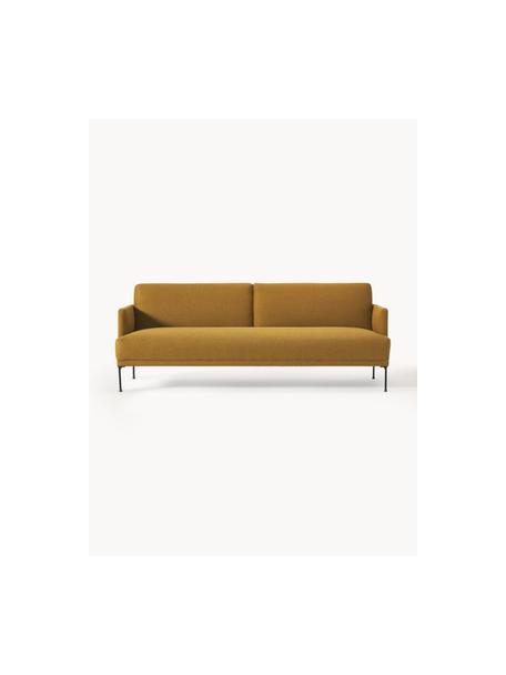 Sofá cama Fluente (3 plazas), Tapizado: 100% poliéster Alta resis, Estructura: madera de pino maciza, Patas: metal con pintura en polv, Tejido ocre, An 220 x F 88 cm