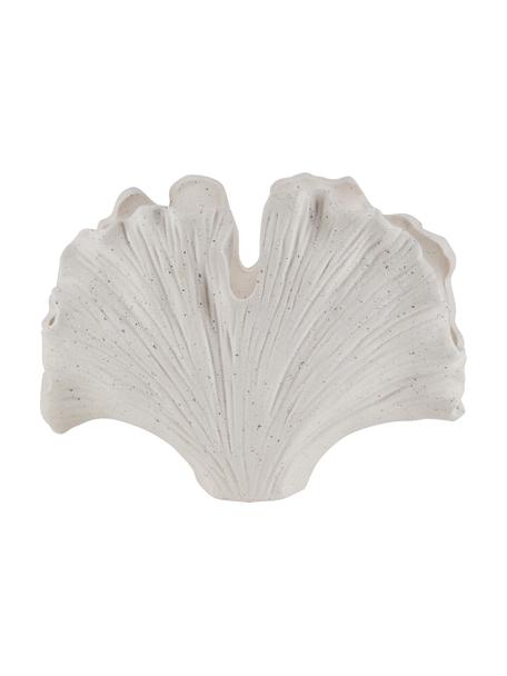 Vaas Seashell van keramiek, Keramiek, Crèmewit, B 32 x H 23 cm