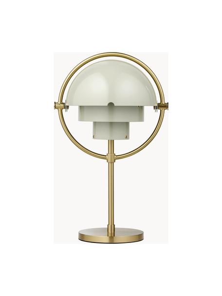 Lampada da tavolo portatile con luce regolabile Multi-Lite, orientabile, Ottone rivestito, Grigio chiaro lucido, dorato lucido, Ø 15 x Alt. 30 cm