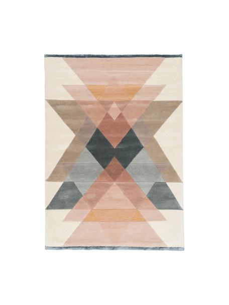Handgetufteter Designteppich Freya aus Wolle, Flor: 95 % Wolle, 5 % Viskose, Bunt, B 170 x L 240 cm (Größe M)
