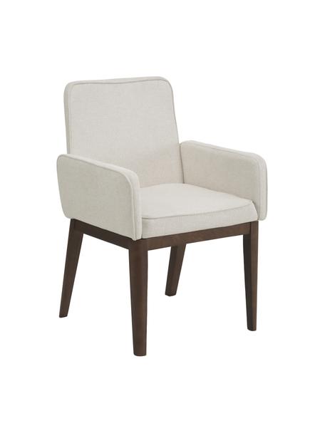 Čalouněná židle s područkami Koga, Krémově bílá tkaná látka, Š 54 cm, V 86 cm