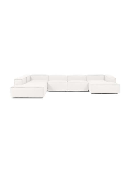 Sofá rinconera modular Lennon, Tapizado: 100% poliéster Alta resis, Estructura: madera de pino maciza, ma, Patas: plástico, Tejido beige, An 418 x Al 68 cm, chaise longue izquierda