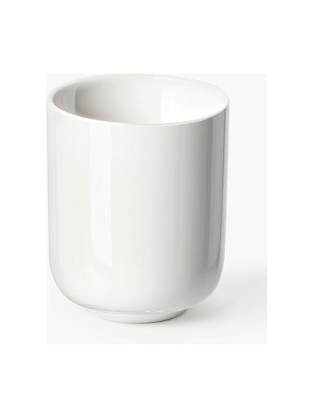 Tazze caffè in porcellana Nessa 4 pz, Porcellana a pasta dura di alta qualità, Bianco latte lucido, Ø 8 x Alt. 10 cm, 200 ml
