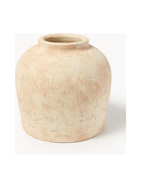 Vase à poser au sol en terracotta Hilo, haut. 28 cm, Terracotta, Blanc crème, terracotta, Ø 30 x haut. 28 cm