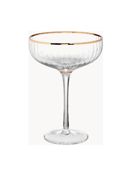 Champagneglazen Golden Twenties, 2 stuks, Glas, Transparant, goudkleurig, Ø 13 x H 19 cm, 400 ml