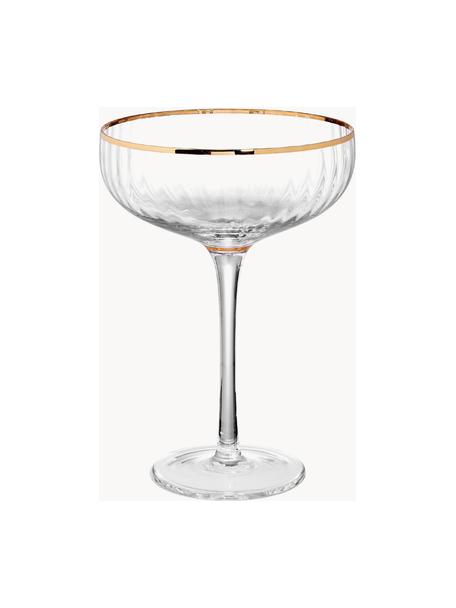 Coppe champagne extra large Golden Twenties, 400 ml, 2 pz, Vetro, Trasparente, dorato, Ø 13 x Alt. 19 cm, 400 ml