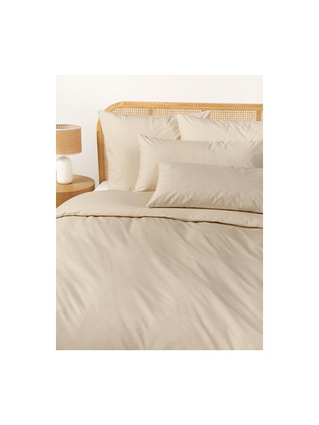 Funda nórdica de percal Elsie, Beige, Cama 90 cm (155 x 220 cm)