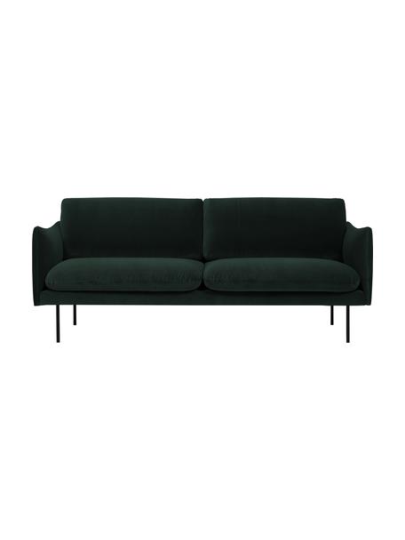 Samt-Sofa Moby (2-Sitzer) mit Metall-Füssen, Bezug: Samt (Hochwertiger Polyes, Gestell: Massives Kiefernholz, FSC, Samt Dunkelgrün, B 170 x T 95 cm