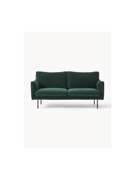 Samt-Sofa Moby (2-Sitzer), Bezug: Samt (Hochwertiger Polyes, Gestell: Massives Kiefernholz, Samt Dunkelgrün, B 170 x T 95 cm