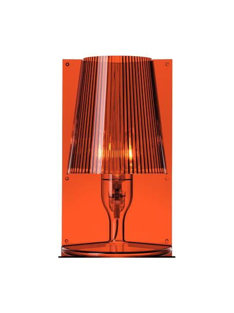 Lámpara de mesa pequeña LED Take, Lámpara: plástico, Cable: plástico, Terracota transparente, An 19 x Al 31 cm