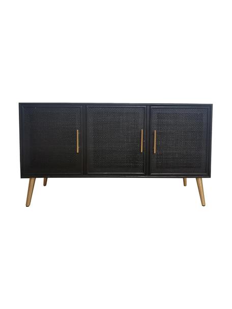 Komoda s dvierkami Cayetana, Drevo, čierna, Š 120 x V 71 cm