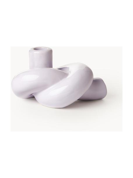 Svícen Nodo, Kamenina, Fialová, lesklá, Š 16 cm, V 9 cm