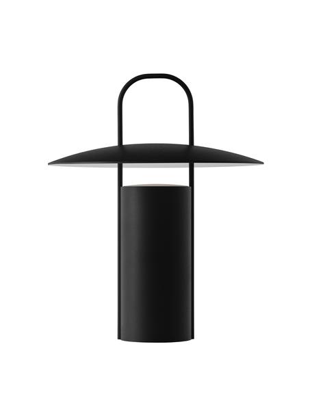 Dimbare LED tafellamp Sono in zwart met USB-aansluiting, Gecoat metaal, Zwart, Ø 22  x H 24 cm