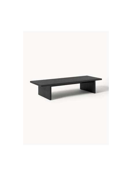 Table basse en bois Toni, MDF avec placage en bois de chêne, laqué, Noir, Ø 120 x haut. 45 cm