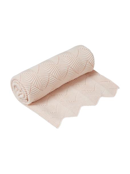 Dětský plyšový pléd z organické bavlny Scallop, 100 % bio bavlna, s certifikátem GOTS, Světle růžová, D 100 cm, Š 80 cm