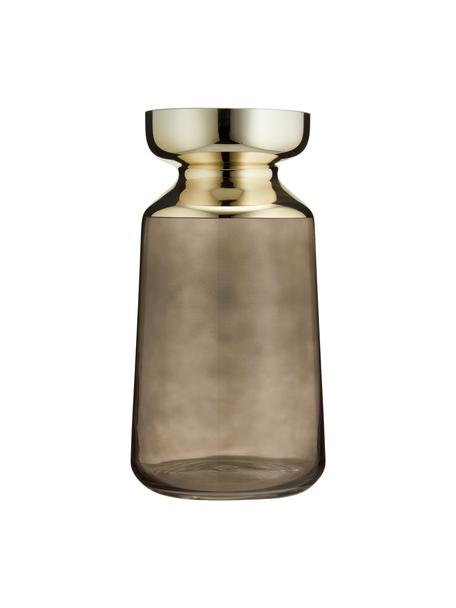 Sklenená váza Shimmer, Sklo, Hnedá, zlatá, Ø 16 x V 30 cm