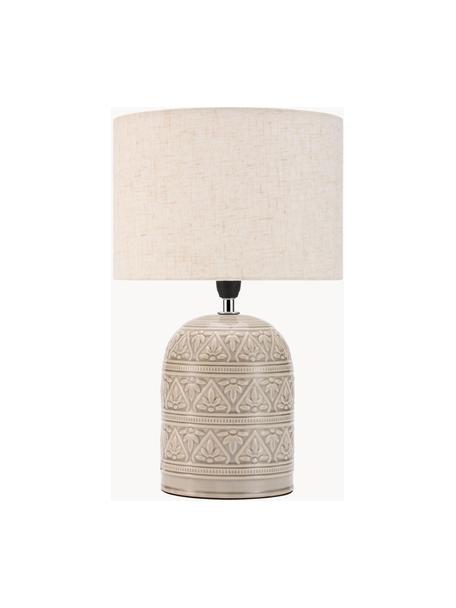 Lámpara de mesa Tender Pearl, Pantalla: tela, Cable: cubierto en tela, Blanco crema, greige, Ø 23 x Al 36 cm