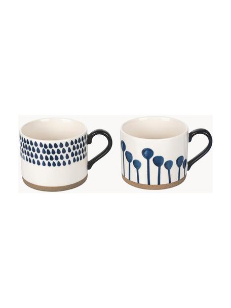 Tassen Masai, 2er-Set, Fine Bone China (Porzellan)
Fine Bone China ist ein Weichporzellan, das sich besonders durch seinen strahlenden, durchscheinenden Glanz auszeichnet., Blau, Weiß, gemustert, Ø 8 x H 8 cm, 400 ml