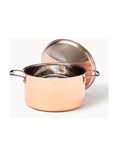 Casserole en cuivre Baron, Cuivre, aluminium et acier inoxydable triple couche, Pêche avec finition métallique, Ø 24 x haut. 14 cm, 6 L