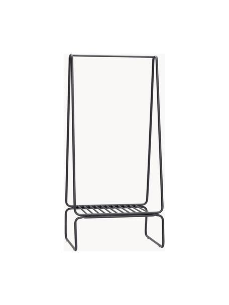 Wieszak stojący z metalu z półką Apply, Metal powlekany, Czarny, S 72 x W 157 cm