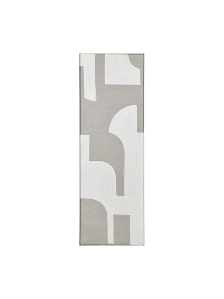 Quadro su tela fatto a mano Relief, Cornice: metallo, verniciato a pol, Bianco sporco, beige, Larg. 30 x Alt. 90 cm