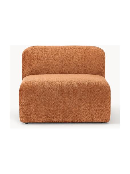 Middelste module Wolke van teddy-bouclé, Bekleding: teddy-bouclé (100% polyes, Poten: kunststof Dit product is , Teddy-bouclé terracotta, B 87 x D 118 cm