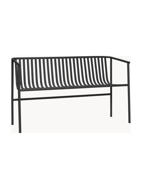 Banc de jardin en métal Villa, Acier inoxydable, Noir, larg. 133 x prof. 59 cm