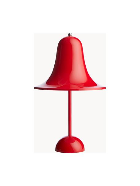 Kleine mobile LED-Tischlampe Pantop, Design Verner Panton, Kunststoff, Rot, glänzend, Ø 18 x H 30 cm