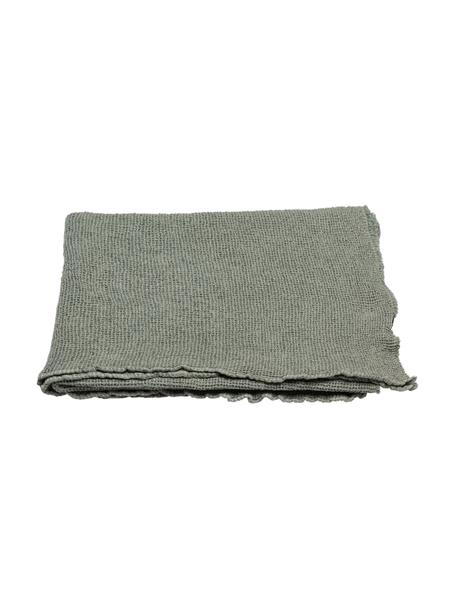 Plaid tissu gaufré Loft, 85 % coton, 15 % polyacrylique, Vert, larg. 110 x long. 150 cm