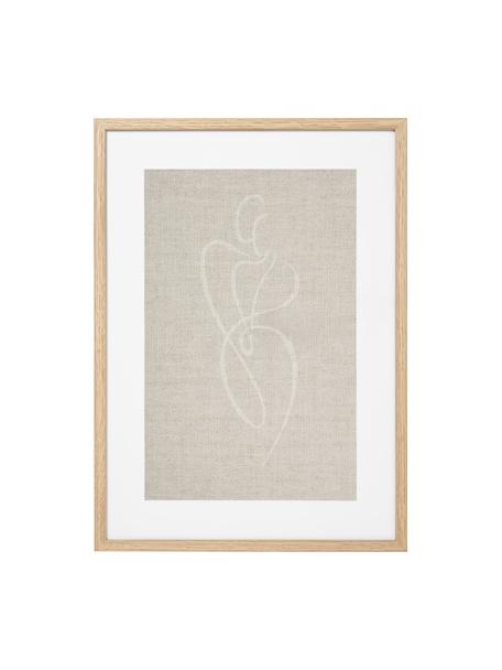 Oprawiony druk cyfrowy Even Stronger Woman, Beżowy, S 54 x W 74 cm