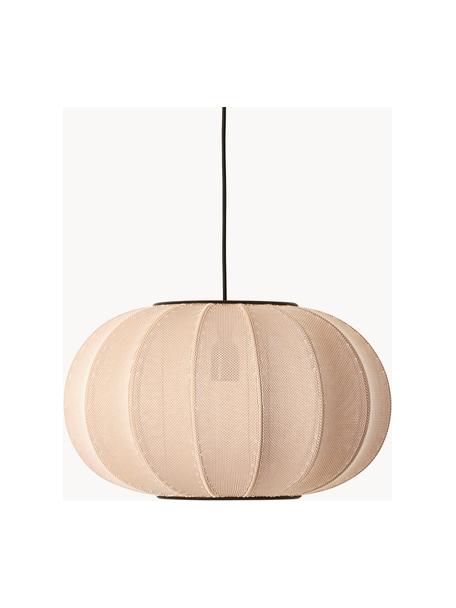 Hanglamp Knit-Wit, Lampenkap: kunstvezel, Decoratie: gecoat metaal, Lichtbeige, Ø 45 x H 26 cm