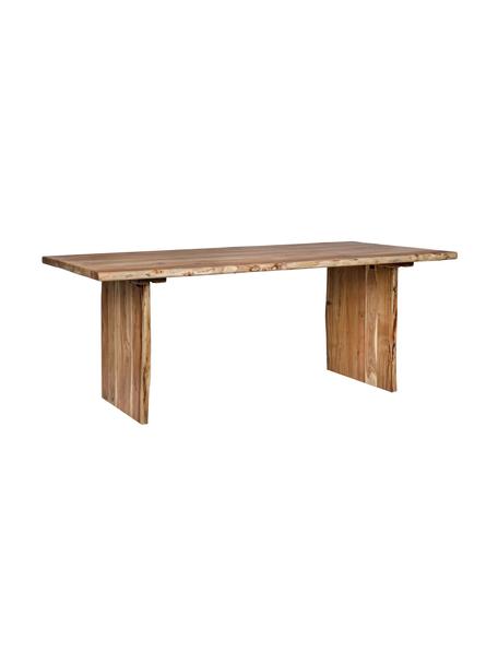 Ręcznie rzeźbiony stół do jadalni z drewna akacjowego Eneas, Drewno akacjowe, Brązowy, S 200 x G 95 cm