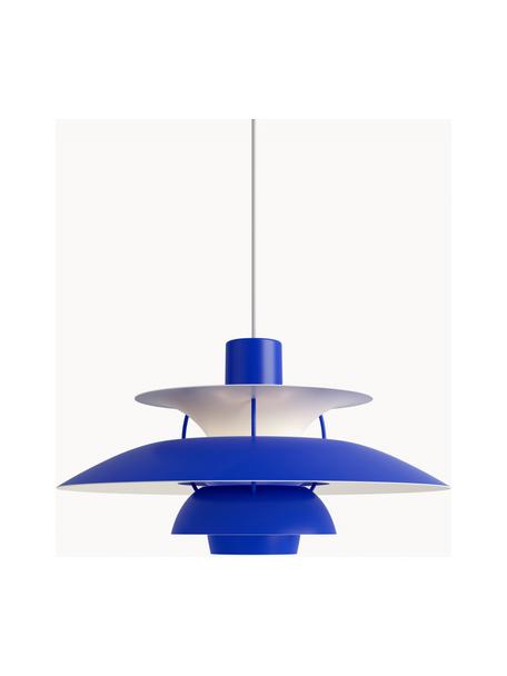 Hanglamp PH 5, Lampenkap: gecoat metaal, Diffuser: glas, semi-transparant, Koningsblauw, Ø 50 x H 27 cm