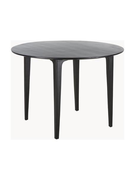 Ronde eettafel Archie van mangohout in zwart, Ø 110 cm, Massief gelakt mangohout, Zwart, Ø 110 x H 75 cm