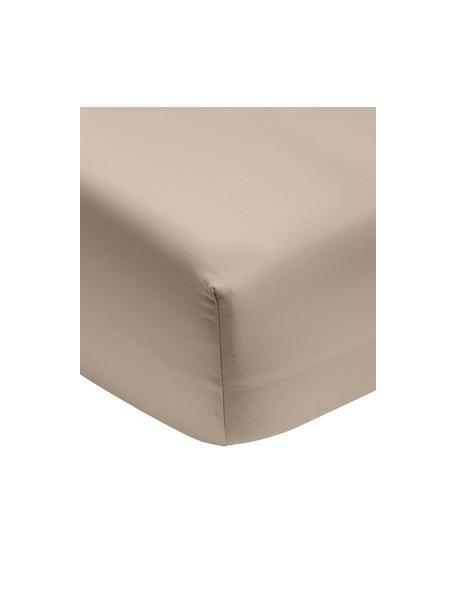 Sábana bajera de satén de algodón ecológico Premium, Gris pardo, Cama 90 cm (90 x 200 cm)