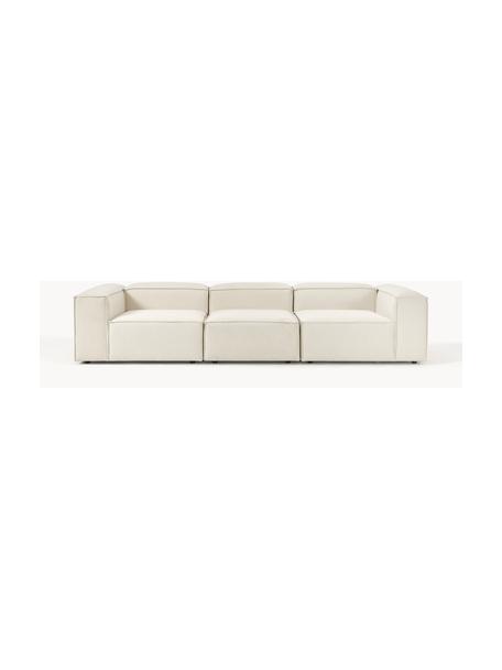 Modulares Sofa Lennon (4-Sitzer), Bezug: 100 % Polyester Der strap, Gestell: Massives Kiefernholz, Spe, Webstoff Off White, B 327 x T 119 cm