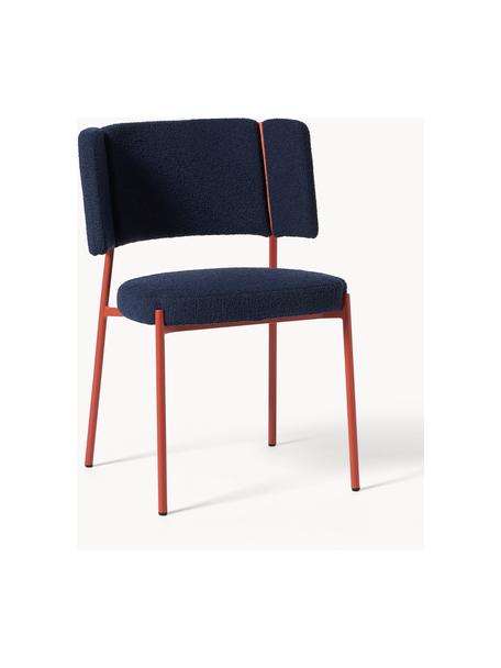 Buklé čalúnené stoličky Samantha, 2 ks, Buklé tmavomodrá, červená, Š 55 x H 55 cm