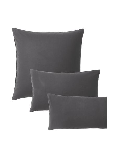 Taie d'oreiller en flanelle Biba, Gris, larg. 50 x long. 70 cm
