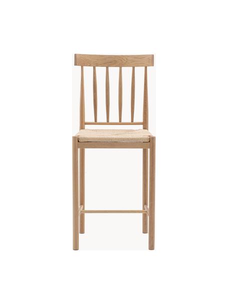 Handgefertigte Barstühle Eton aus Buchenholz, 2 Stück, Gestell: Buchenholz, Sitzfläche: Seil, Buchenholz, Hellbeige, B 46 x H 111 cm