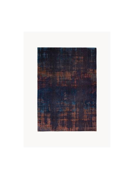 Tapis avec motif abstrait Sunset, 100 % polyester, Bleu foncé, terracotta, larg. 80 x long. 150 cm (taille XS)