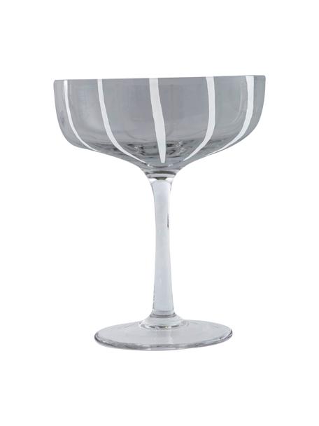 Coppa champagne in vetro soffiato Mizu, 2 pz, Vetro, Grigio, bianco, Ø 11 x Alt. 14 cm, 230 ml