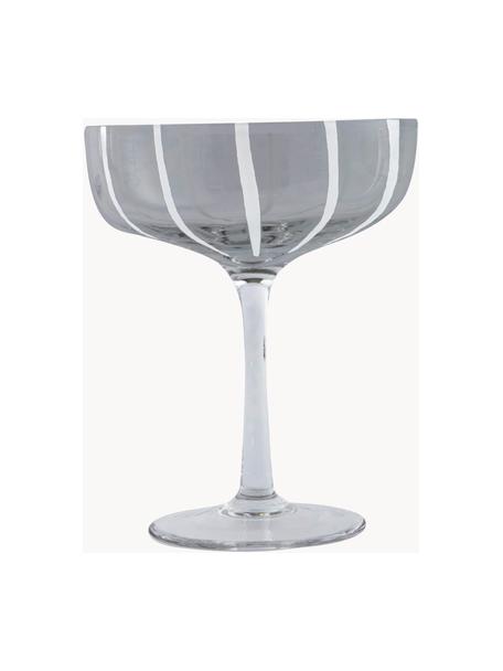 Mondgeblazen champagneglazen Mizu, 2 stuks, Glas, Grijs, wit, Ø 11 x H 14 cm, 230 ml