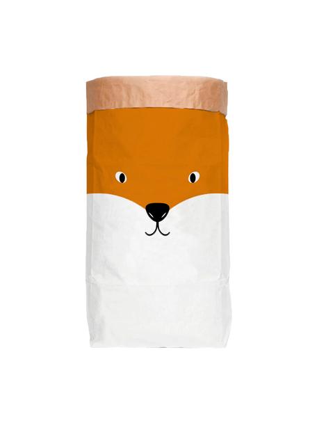 Aufbewahrungstüte Fox, Recyceltes Papier, Weiß, Orange, Schwarz, B 60 x H 90 cm