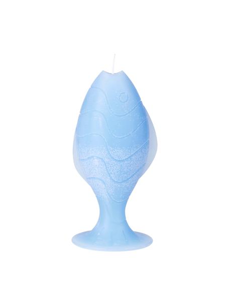 Handgefertigte Kerze Helfa, Paraffin, Hellblau, Ø 11 x H 22 cm