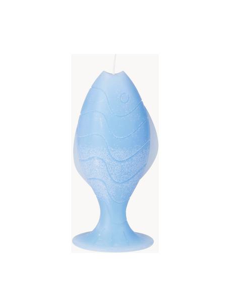 Bougie artisanale Helfa, Paraffine, Bleu ciel, Ø 11 x haut. 22 cm