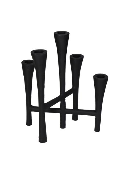 Kandelaar Duo in zwart, Gecoat aluminium, Zwart, B 24 cm x H 29 cm