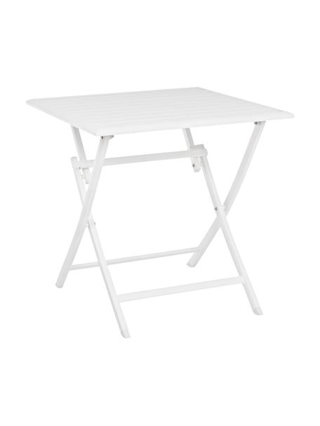 Klappbarer Gartentisch Elin in Weiß, 70 x 70 cm, Aluminium, pulverbeschichtet, Weiß, B 70 x T 70 cm
