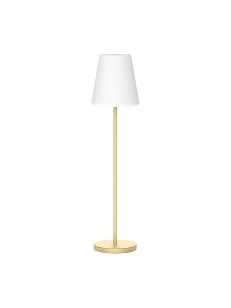 Lampada solare a LED dimmerabile da giardino con telecomando Lola, Paralume: polipropilene, Base della lampada: metallo rivestito, Bianco, dorato, Ø 28 x Alt. 119 cm