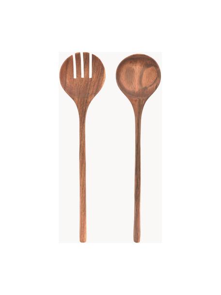 Couverts à salade en bois Yanila, 2 élém., Bois d'acacia, huilé, Bois d'acacia, long. 30 cm