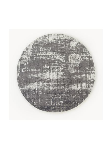 Okrúhly bavlnený koberec vo vintage štýle Luise, ručne tkaný, Sivé a biele tóny, Ø 200 cm (veľkosť L)